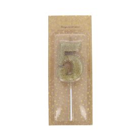 bougie d'anniversaire paillettes chiffre 5