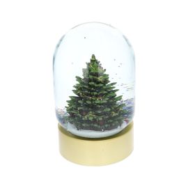 Boule à neige grand sapin à paillettes