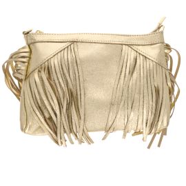 sac à main à franges irisé platine