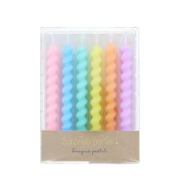 bougies gateau anniversaire torsadées pastel