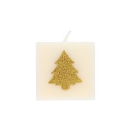 bougie déco noel sapin doré