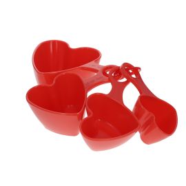 lot de 4 cuilleres doseuses coeurs en melamine