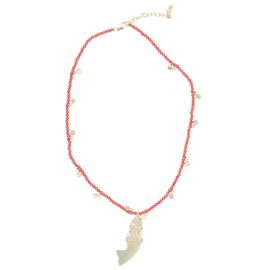 Collier doré et corail poisson - Procida