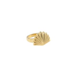 bague dorée coquillage
