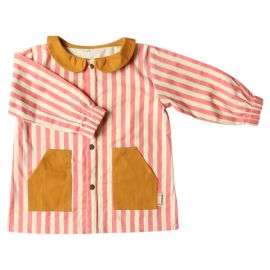 tablier d'école enfant rayé rose