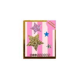 set 4 tatouages temporaires étoiles a paillettes