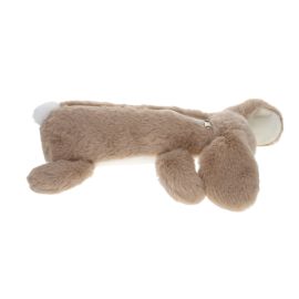 trousse peluche lapin gris