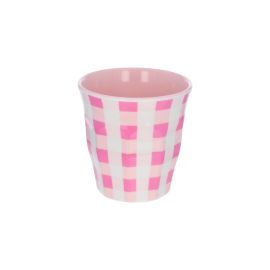Petit verre en mélamine vichy rose
