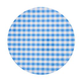 Assiette en mélamine vichy bleu