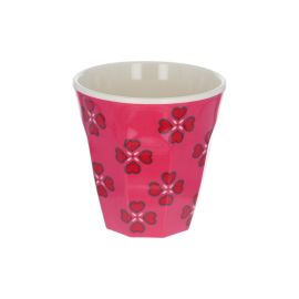 Grand verre en mélamine fleurs roses - Aland