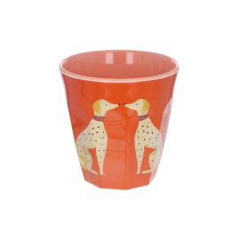 Grand verre en mélamine orange chiens - Olympe