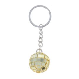 Porte-clés boule disco à facettes doré