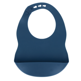 Bavoir silicone bleu fonce