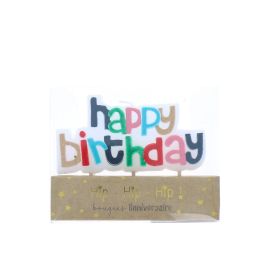 Bougie happy birthday multicolore