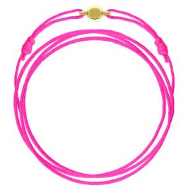 Cordon rose fluo fermoir doré
