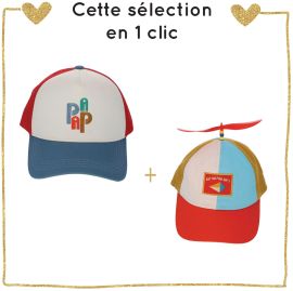 Duo de casquette père-fils matchy matchy dans les airs