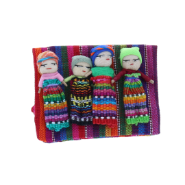 Lot de 4 mini poupées porte-bonheur 