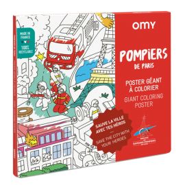 Poster géant à colorier pompiers de Paris