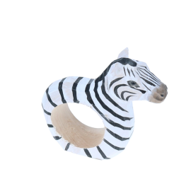 Rond de serviette en bois Zèbre