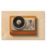 Carte postale en bois tourne disque