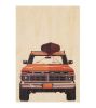 Carte postale en bois 4x4 orange