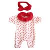 Tenue de poupée à cœurs rouge - Lapin d'amour