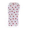 Grand lange imprimé coeurs rouge 120 x 120 - Lapin d'amour