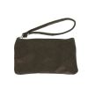 Petite pochette cuir vert olive