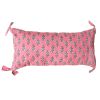 Coussin rectangulaire rose Block print