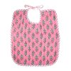 Bavoir fleuri rose Block print