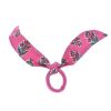 Nœud élastique cheveux rose Block print