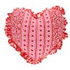 Coussin cœur rose Blockprint d'amour