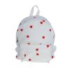Sac à dos enfant velours broderie cœurs rouges