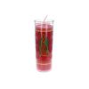 Bougie rose en verre Vierge de Guadalupe