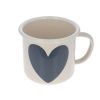 Mug émaillé cœur bleu