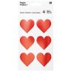 Planches de 6 stickers coeurs rouges