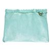Sac pochette cuir vert menthe