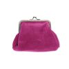 Porte-monnaie cuir avec fermoir rose foncé