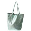 Sac tote bag cuir vert menthe