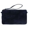 Grande pochette cuir bleu marine