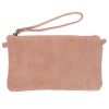 Grande pochette cuir rose pâle