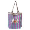 Sac tote bag broderie perruches