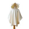 Poncho de bain écru Coeur Moutarde