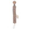 Attache tétine broderie marron et blanc - Doux comme un agneau