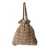 Sac de rangement XL Block print marron - Delhi d'antan