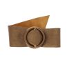 Ceinture plate large cuir irisé bronze