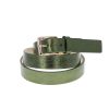 Ceinture à boucle en cuir irisé vert olive - Taille L