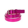 Ceinture à boucle en cuir irisé rose fuchsia - Taille L