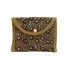 Pochette enveloppe kaki block print - Delhi d'antan