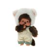 Peluche Monchhichi bonnet sherpa blanche